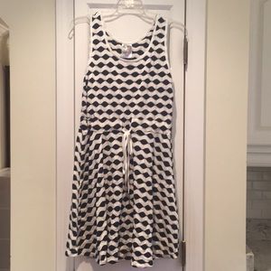 India Boutique One Size Dress Navy Blue and White